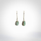 Hand carved New Zealand Aotea Stone drop earrings with Sterling Silver. One pair only. Unique earrings for women.